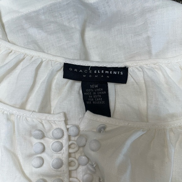 GRACE ELEMENTS LINEN TOP - Picture 3 of 7